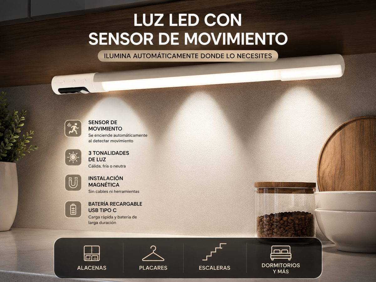 Velora LightSense® — Luz LED con Sensor de Movimiento